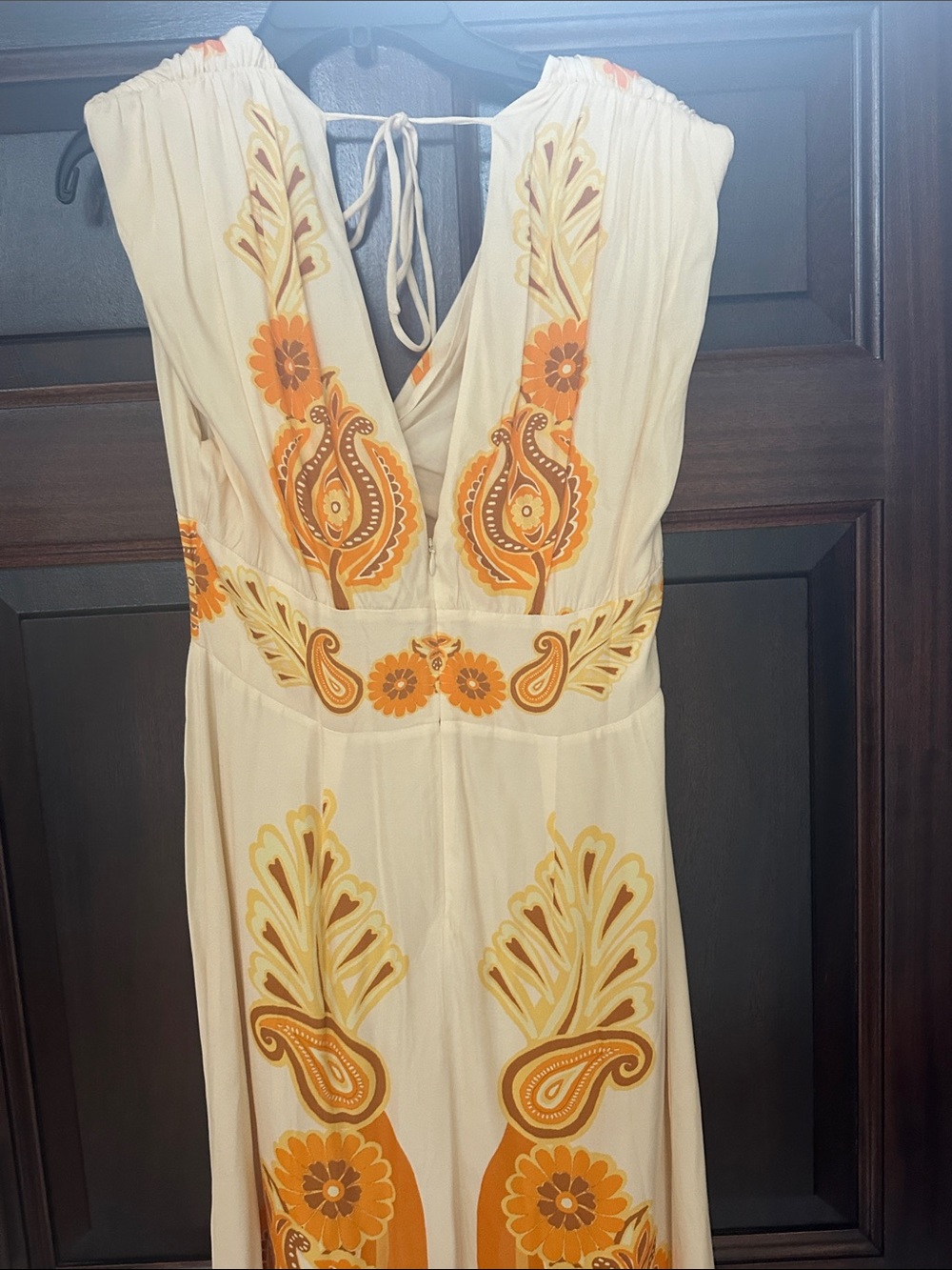 FARM Rio White and Yellow Paisley Tie-Front Maxi Dress NWT - Picture 6 of 6